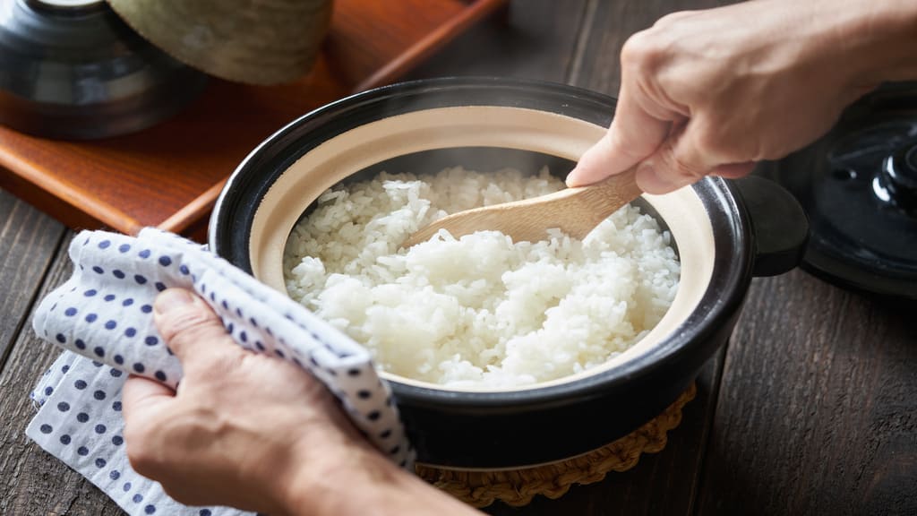 土釜で炊いたご飯
