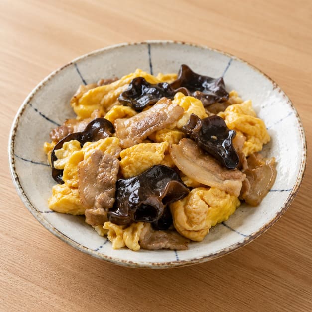 きくらげと豚肉の卵炒め