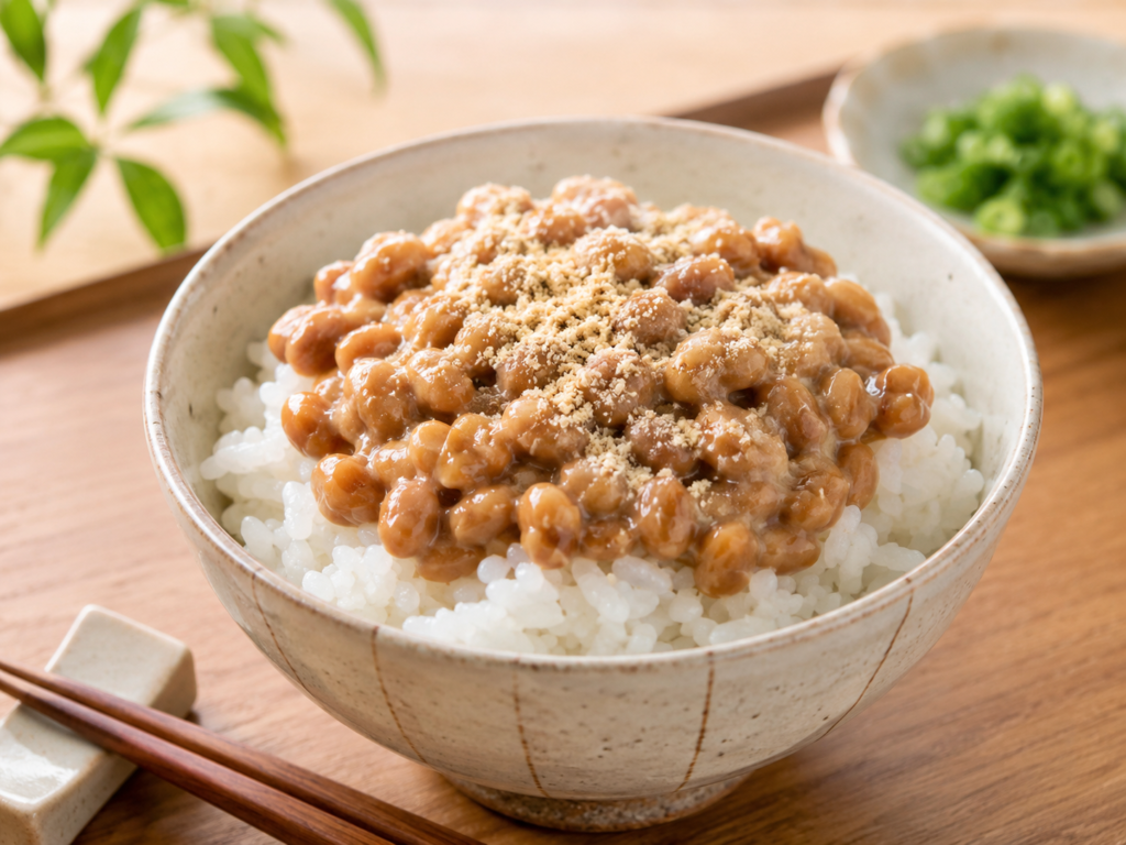 米ぬかパウダー納豆ご飯
