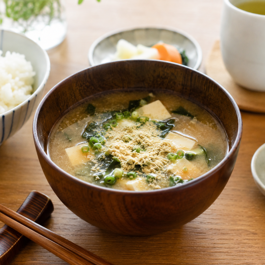 米ぬかパウダー入り味噌汁・スープ