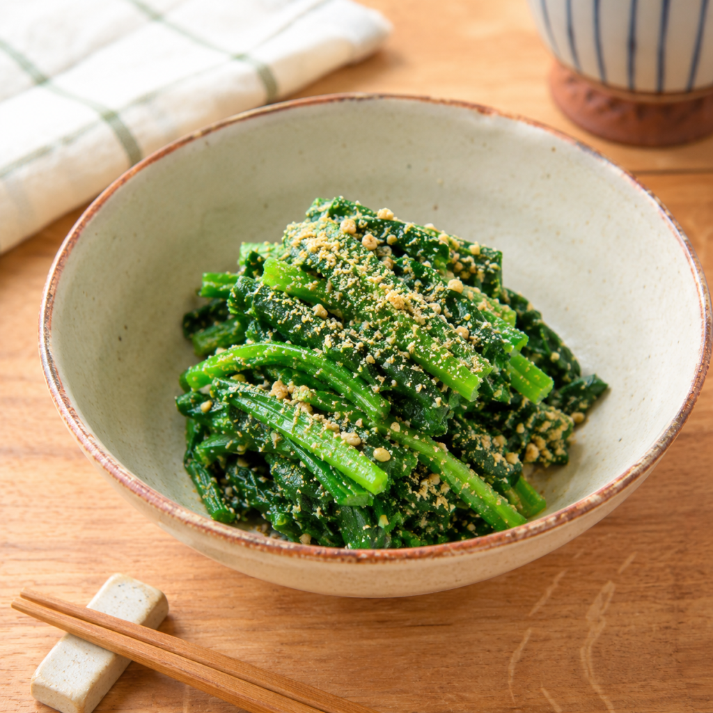 ほうれん草の米ぬかごま和え