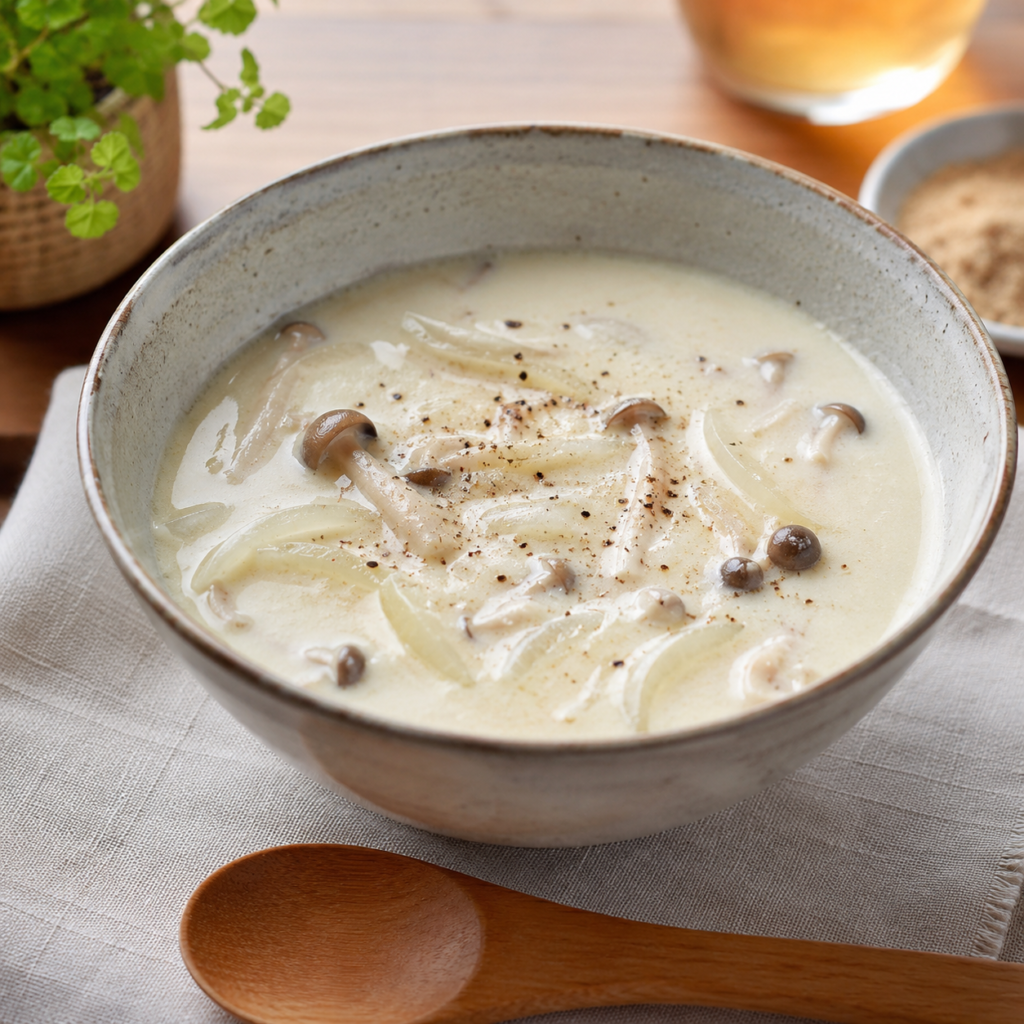 米ぬかパウダー豆乳スープ