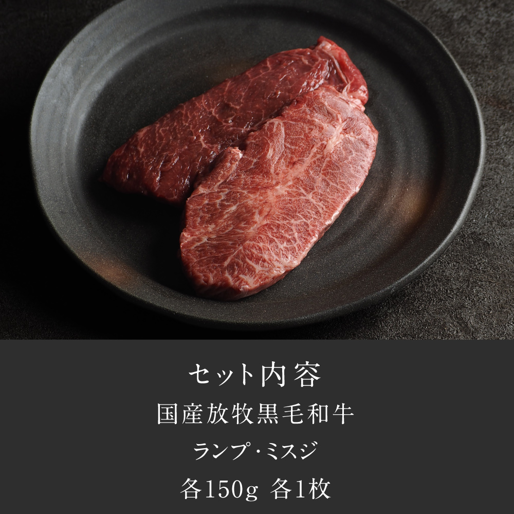 Dr.Beef ステーキ ランプ＆ミスジ2種セット合計300gサムネイル01