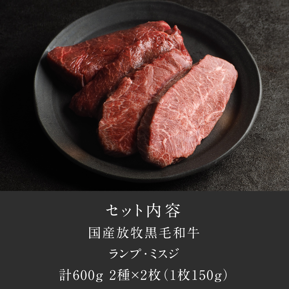 Dr.Beef ステーキ ランプ＆ミスジ2種セット合計600gサムネイル01