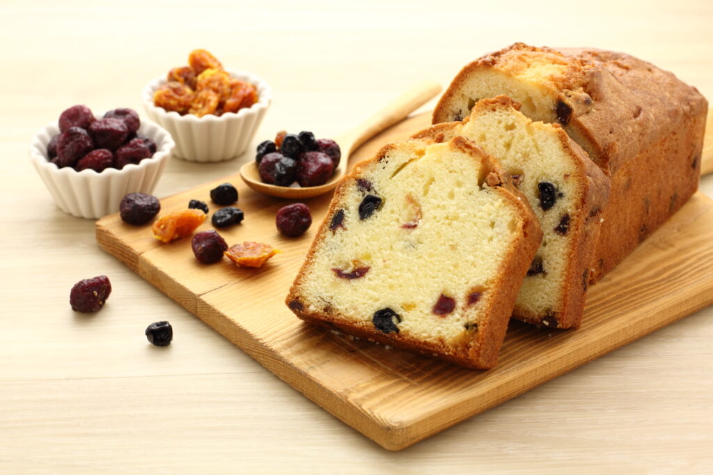 ドライフルーツを使ったパウンドケーキ
