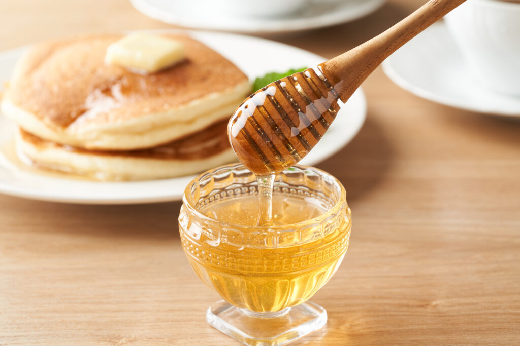 ホットケーキとはちみつ