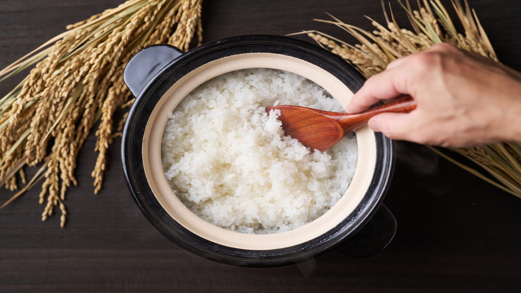 土鍋で炊いた白米